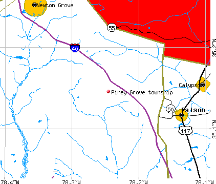Piney Grove township, NC map