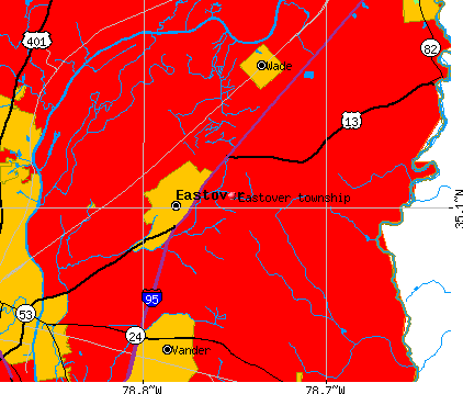 Eastover township, NC map