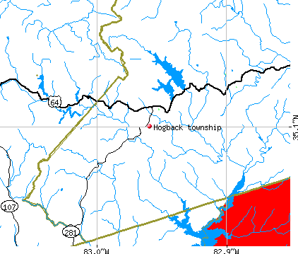 Hogback township, NC map