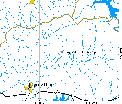 Tusquittee township, NC map