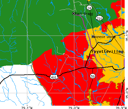 Seventy-First township, NC map