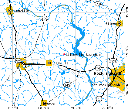 Lilesville township, NC map