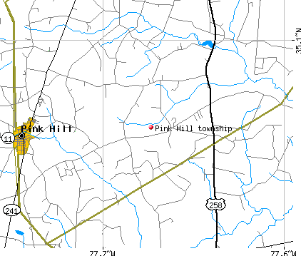 Pink Hill township, NC map