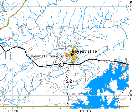Hayesville township, NC map