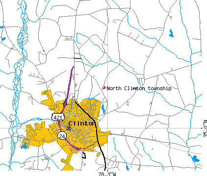 North Clinton township, NC map