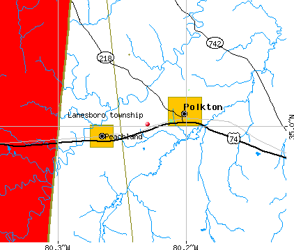 Lanesboro township, NC map