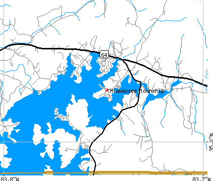 Hiawassee township, NC map