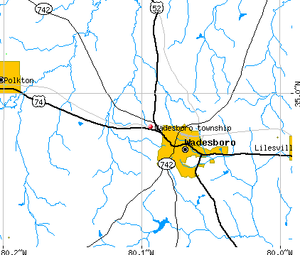Wadesboro township, NC map