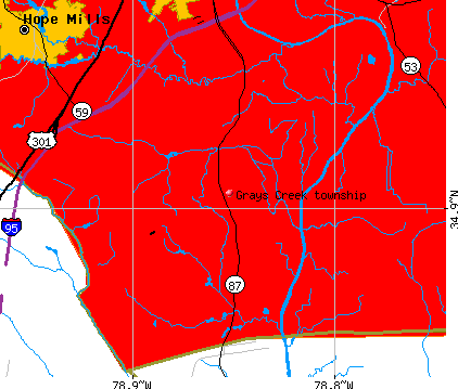 Grays Creek township, NC map