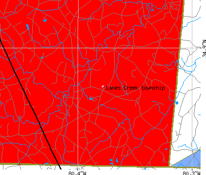 Lanes Creek township, NC map