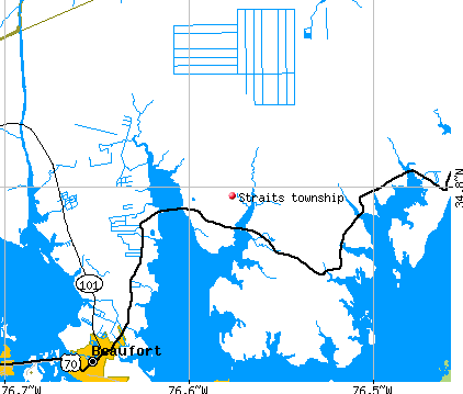 Straits township, NC map