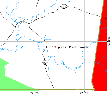 Cypress Creek township, NC map
