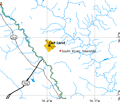 South River township, NC map