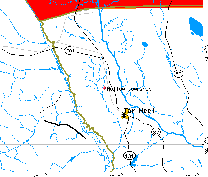 Hollow township, NC map