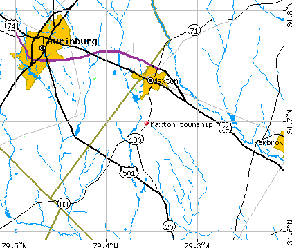 Maxton township, NC map
