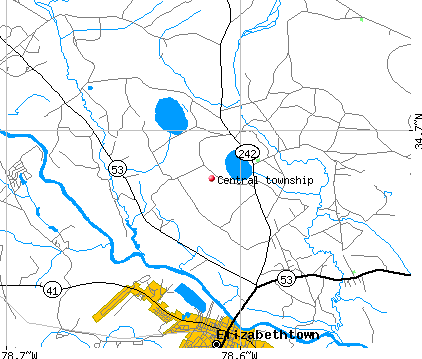 Central township, NC map