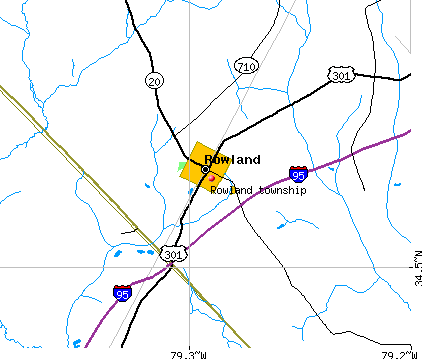 Rowland township, NC map