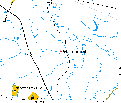 Britts township, NC map