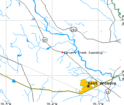 Carvers Creek township, NC map
