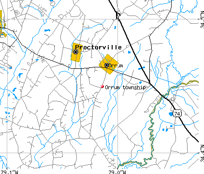 Orrum township, NC map
