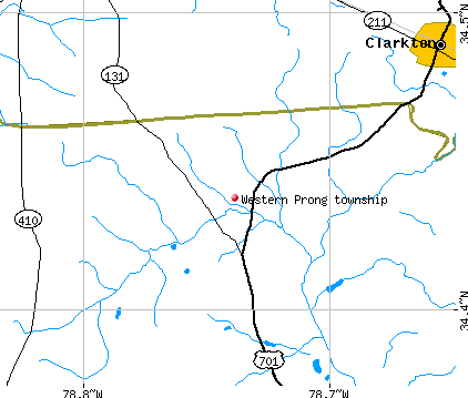 Western Prong township, NC map