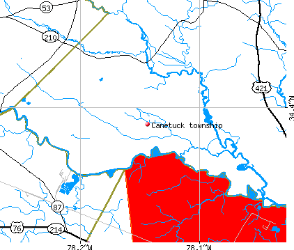 Canetuck township, NC map
