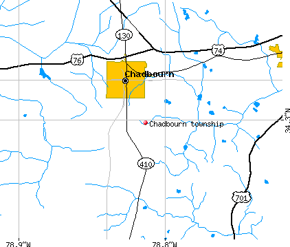 Chadbourn township, NC map