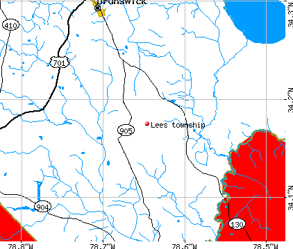Lees township, NC map