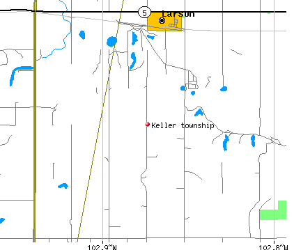 Keller township, ND map