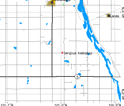 Sergius township, ND map