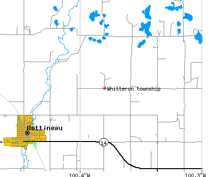 Whitteron township, ND map