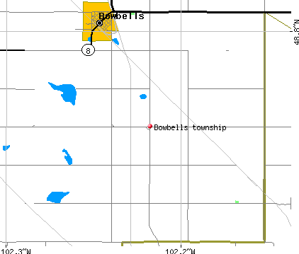 Bowbells township, ND map