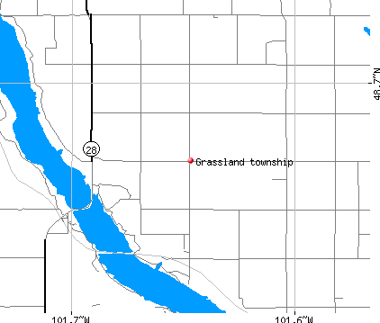 Grassland township, ND map