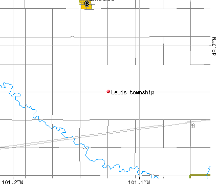 Lewis township, ND map