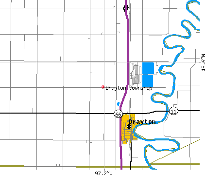 Drayton township, ND map