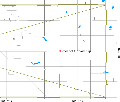 Prescott township, ND map