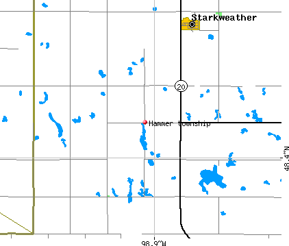 Hammer township, ND map