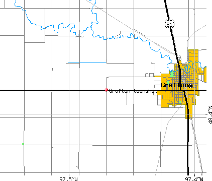 Grafton township, ND map