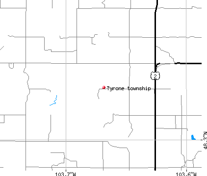 Tyrone township, ND map