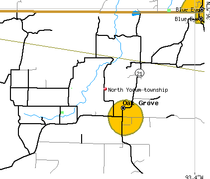 North Yocum township, AR map