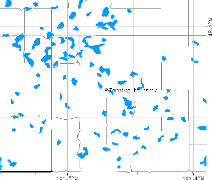 Torning township, ND map