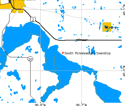 South Minnewaukan township, ND map
