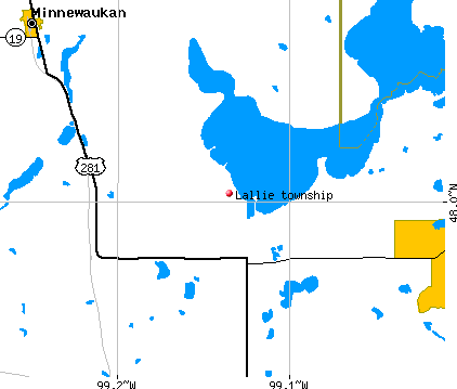 Lallie township, ND map