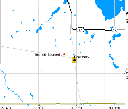 Oberon township, ND map