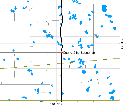 Rushville township, ND map