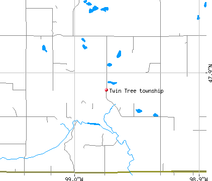 Twin Tree township, ND map