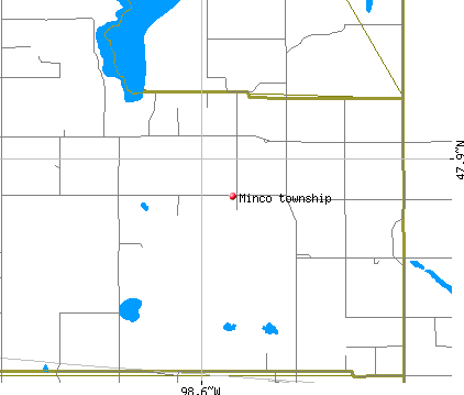 Minco township, ND map