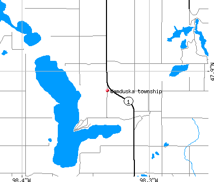 Wamduska township, ND map