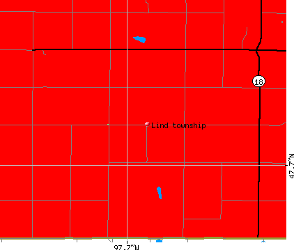 Lind township, ND map
