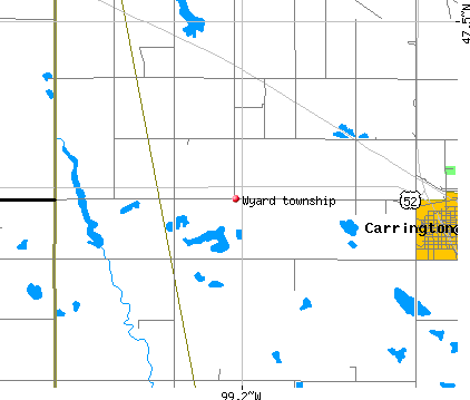 Wyard township, ND map